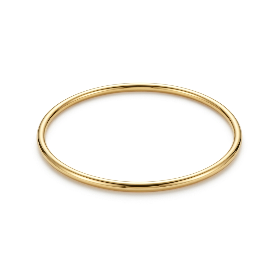 Jonc Elle doré fin acier inoxydable lisse brillant fond blanc KD Softy Bijoux